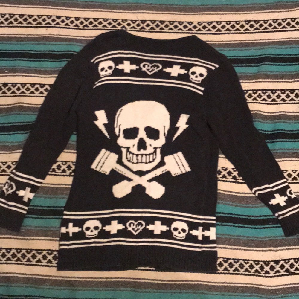 Knitted Metal Mulisha Skull Cardigan